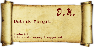 Detrik Margit névjegykártya